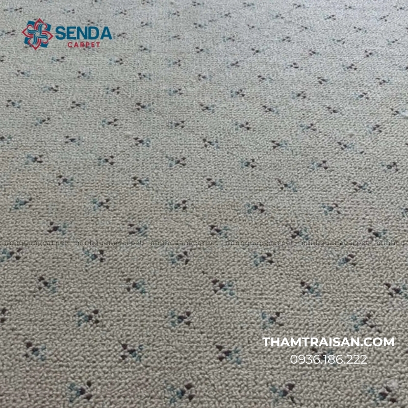 Thảm nỉ họa tiết chấm nhỏ