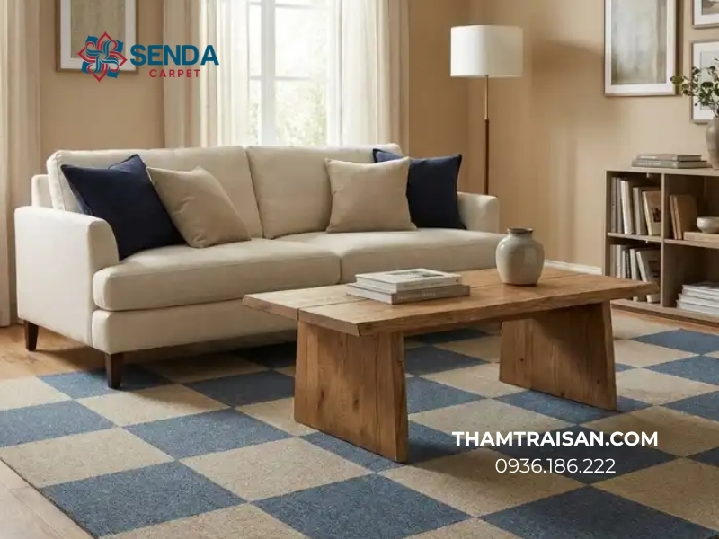 Thảm nỉ ghép miếng đế cao su có thiết kế như nào?