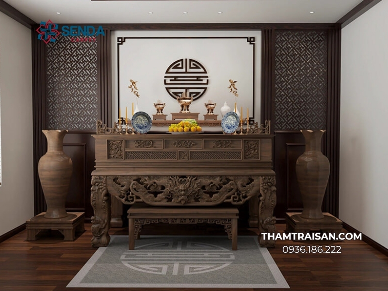 Kinh nghiệm bố trí thảm trải phòng thờ đẹp và hợp phong thủy