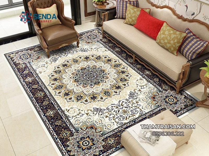 Chọn thảm theo chiều dài sofa