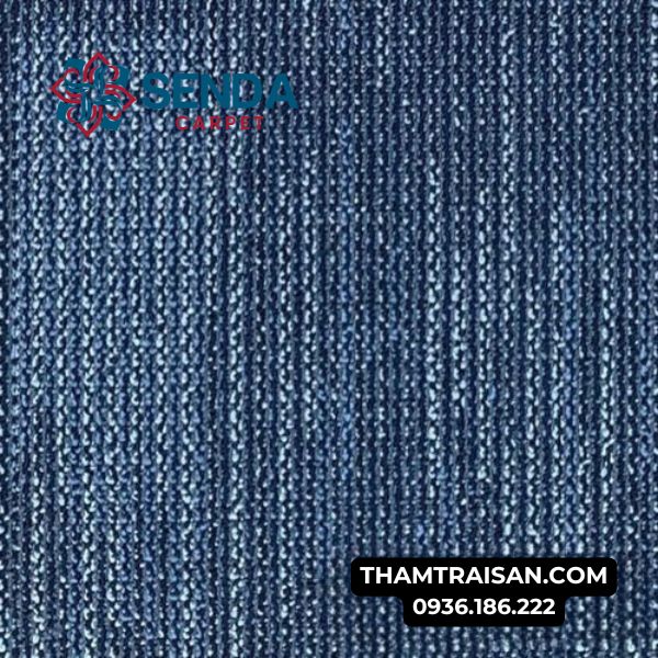 Thảm tấm 50x50cm đế PVC Titan màu xanh lam