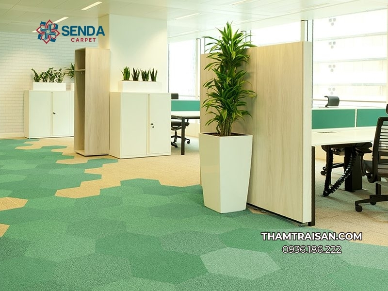 Thảm trải sàn giúp không gian văn phòng hiện đại và đồng bộ hơn