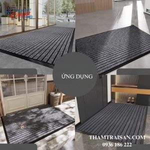 Thảm chùi chân màu xám, 23,6 x 35,4 inch (60 x 90 mm)