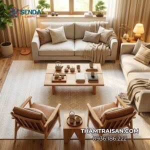 Thảm trang trí natural có gam màu trung tính