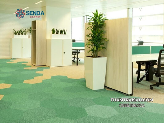 Thảm trải sàn giúp không gian văn phòng hiện đại và đồng bộ hơn