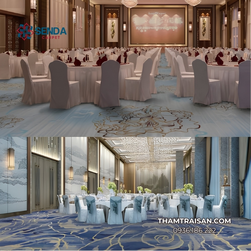 Thảm sàn khách sạn, sự kiện, tiệc cưới sang trọng