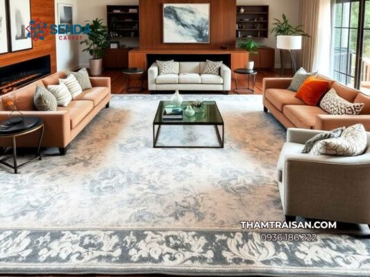 cách phối màu thảm trang trí