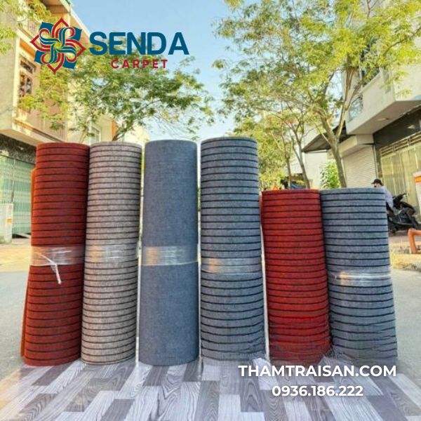 Thảm cuộn nỉ sọc đế cao su chống trượt
