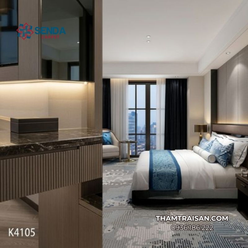 Thảm nylon in phòng khách sạn cao cấp