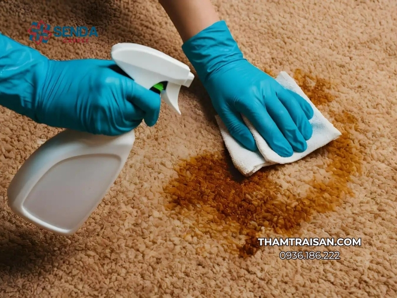tẩy vết cà phê trên thảm trải sàn