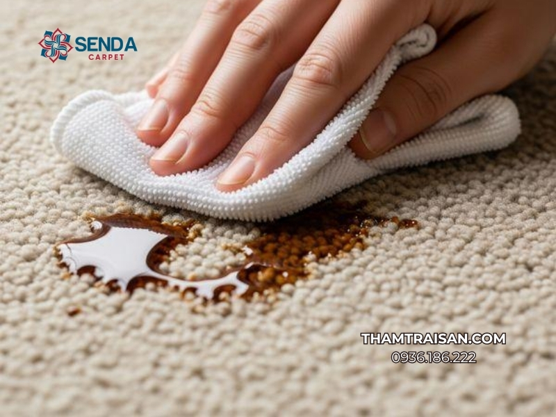 tẩy vết cà phê trên thảm trải sàn