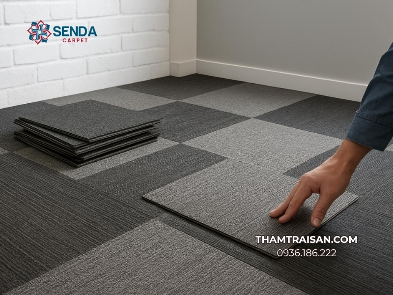 Thảm nỉ ghép miếng đế cao su
