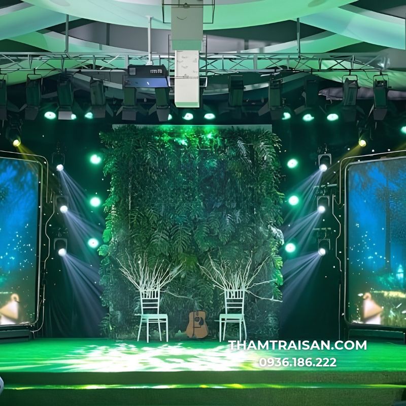 Thảm nỉ sự kiện màu xanh rêu