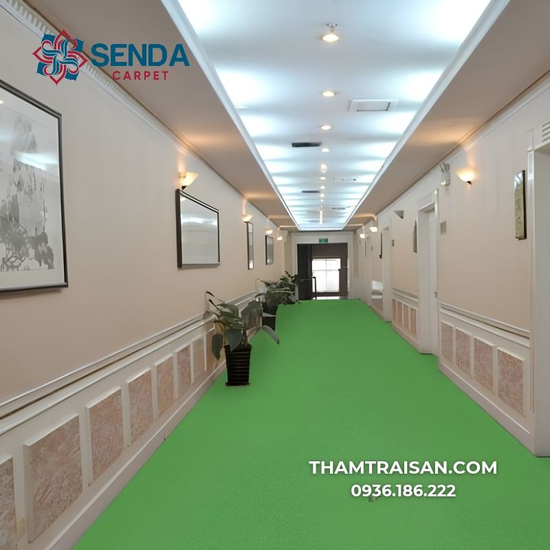 Thảm nỉ sự kiện màu xanh rêu